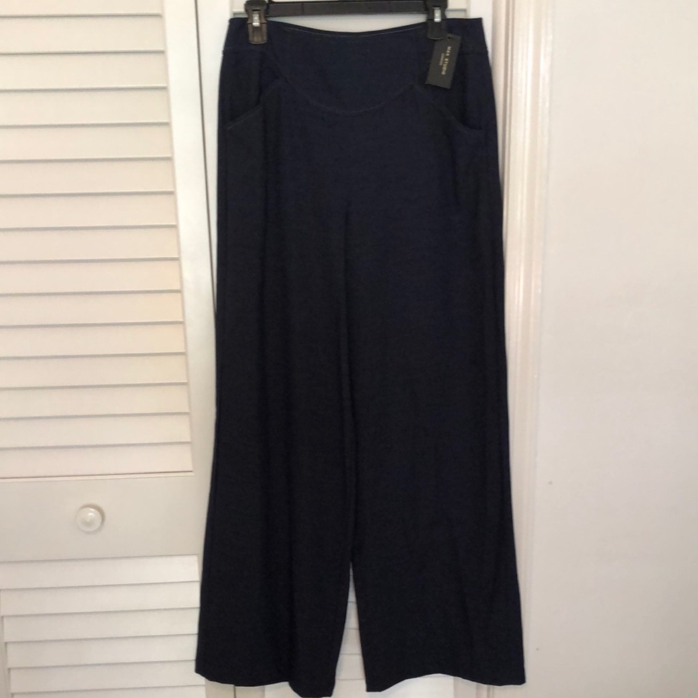 Max Studio Dark Blue Wide-Leg Pants